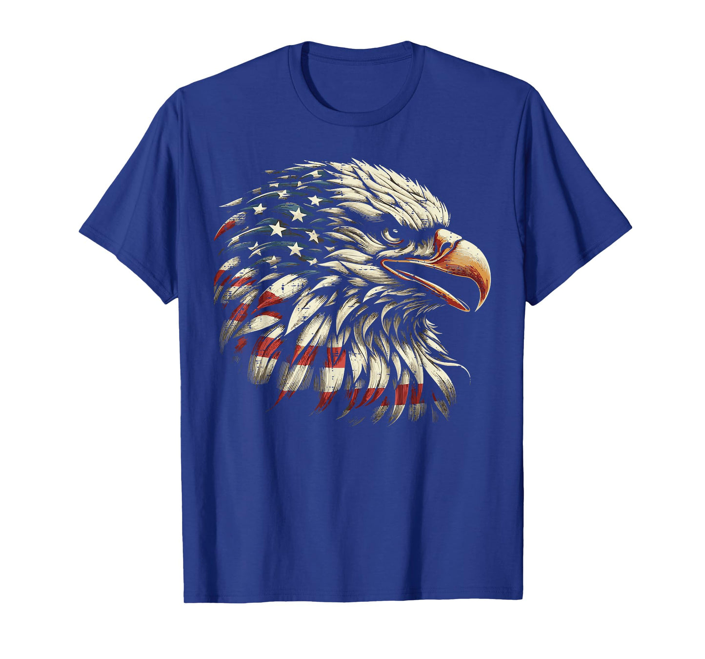 Bald Eagle Head American Flag USA Patriotic Men Women Kids T-Shirt