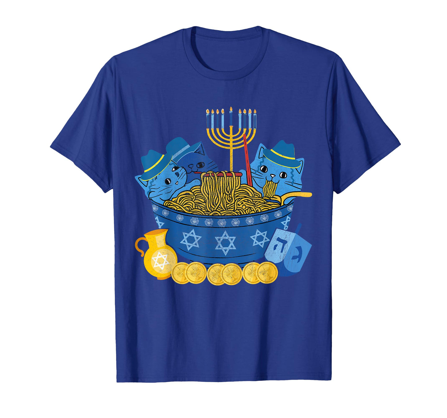 Jewish Cats Ramen Kitten Anime Hanukkah Pajamas Chanukah T-Shirt