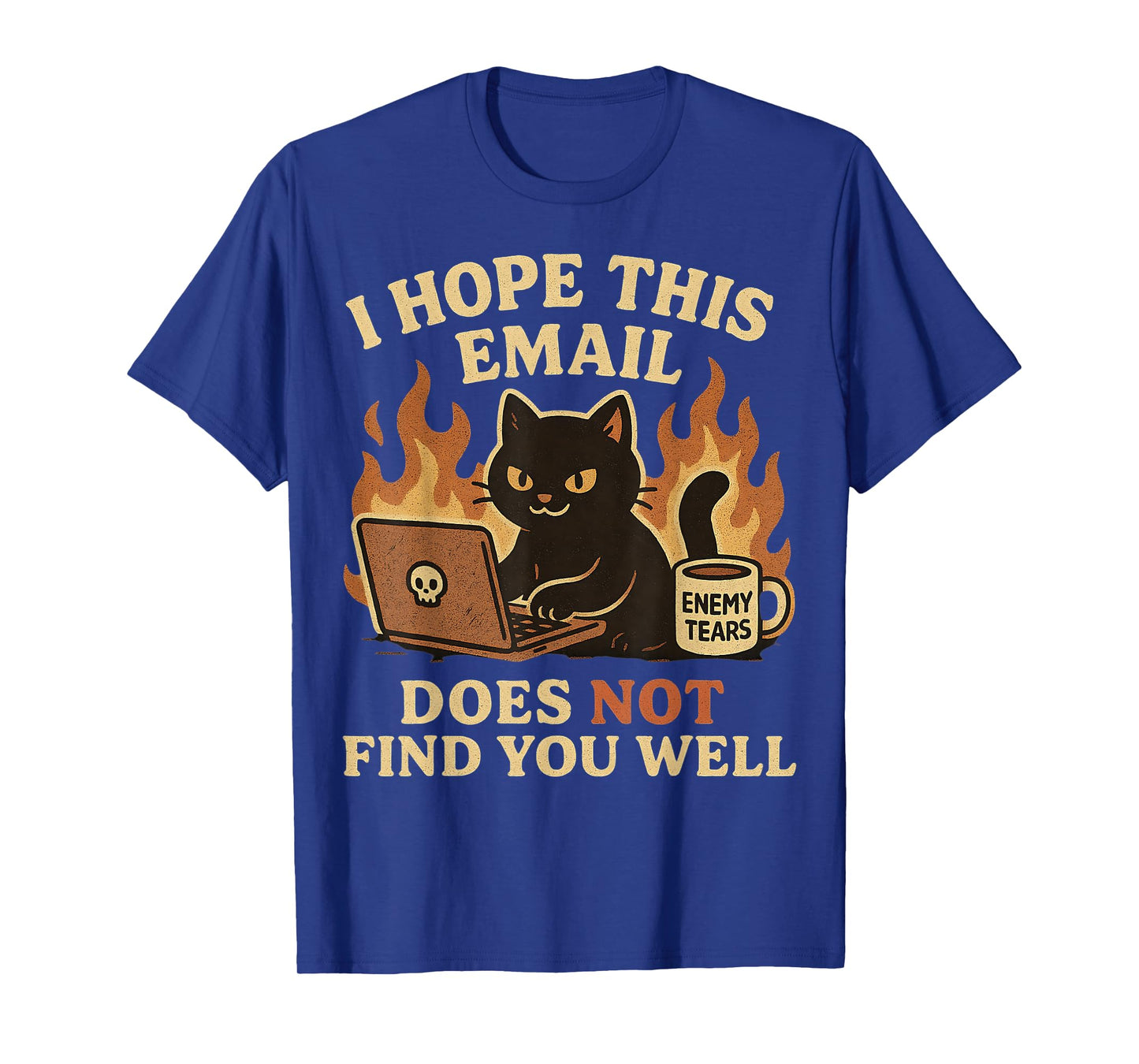 Sarcastic Office Work Email Humor Cat Coffee Funny Graphic T-Shirt