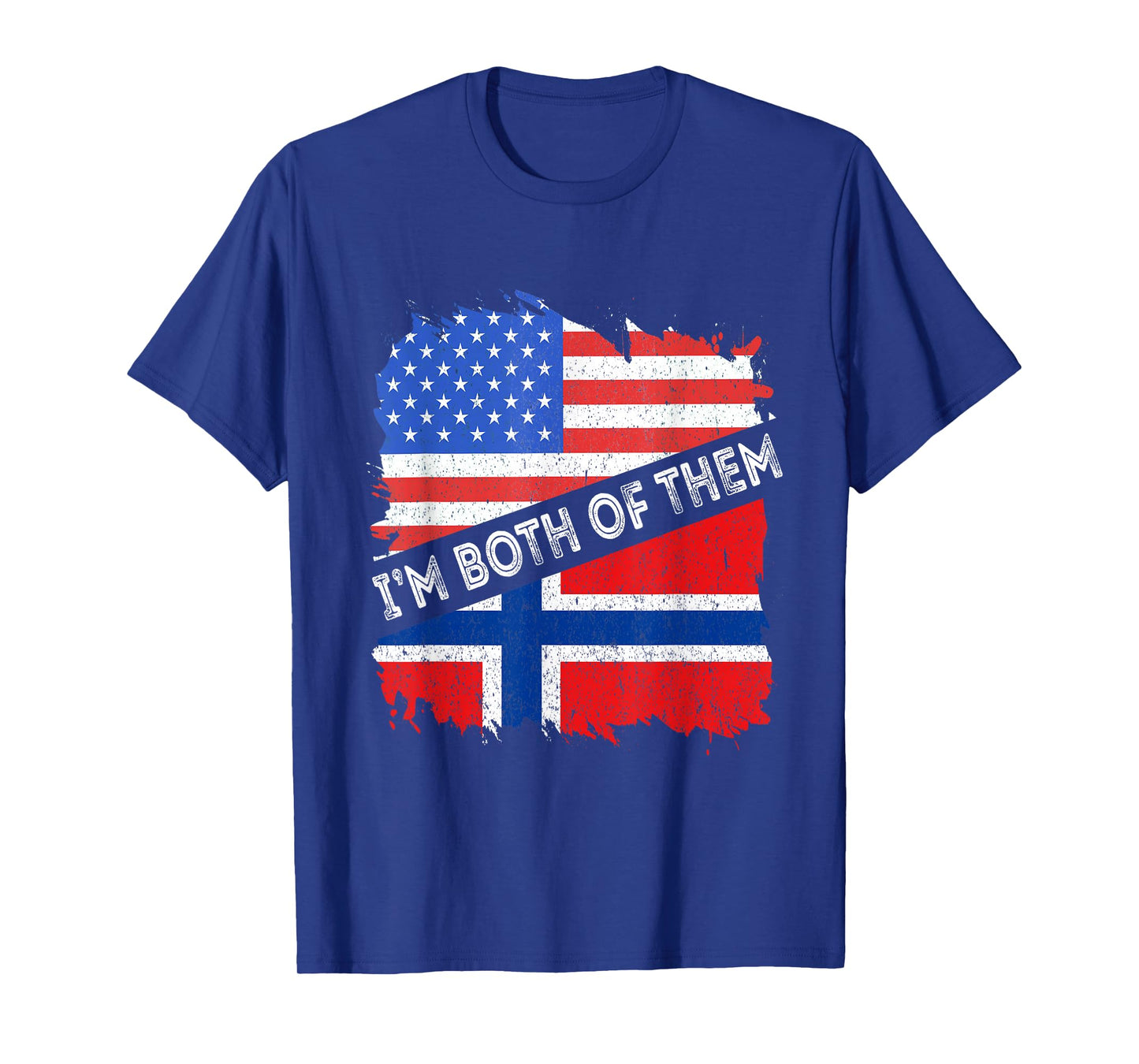 Norway Flag I'm Both Of Them Norwegian Pride USA America T-Shirt