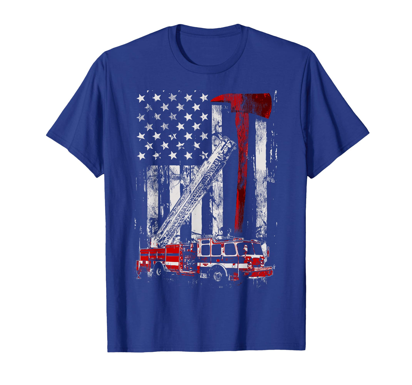 Fire Engine Truck Axe T-Shirt Thin Red Line Firetruck T-Shirt