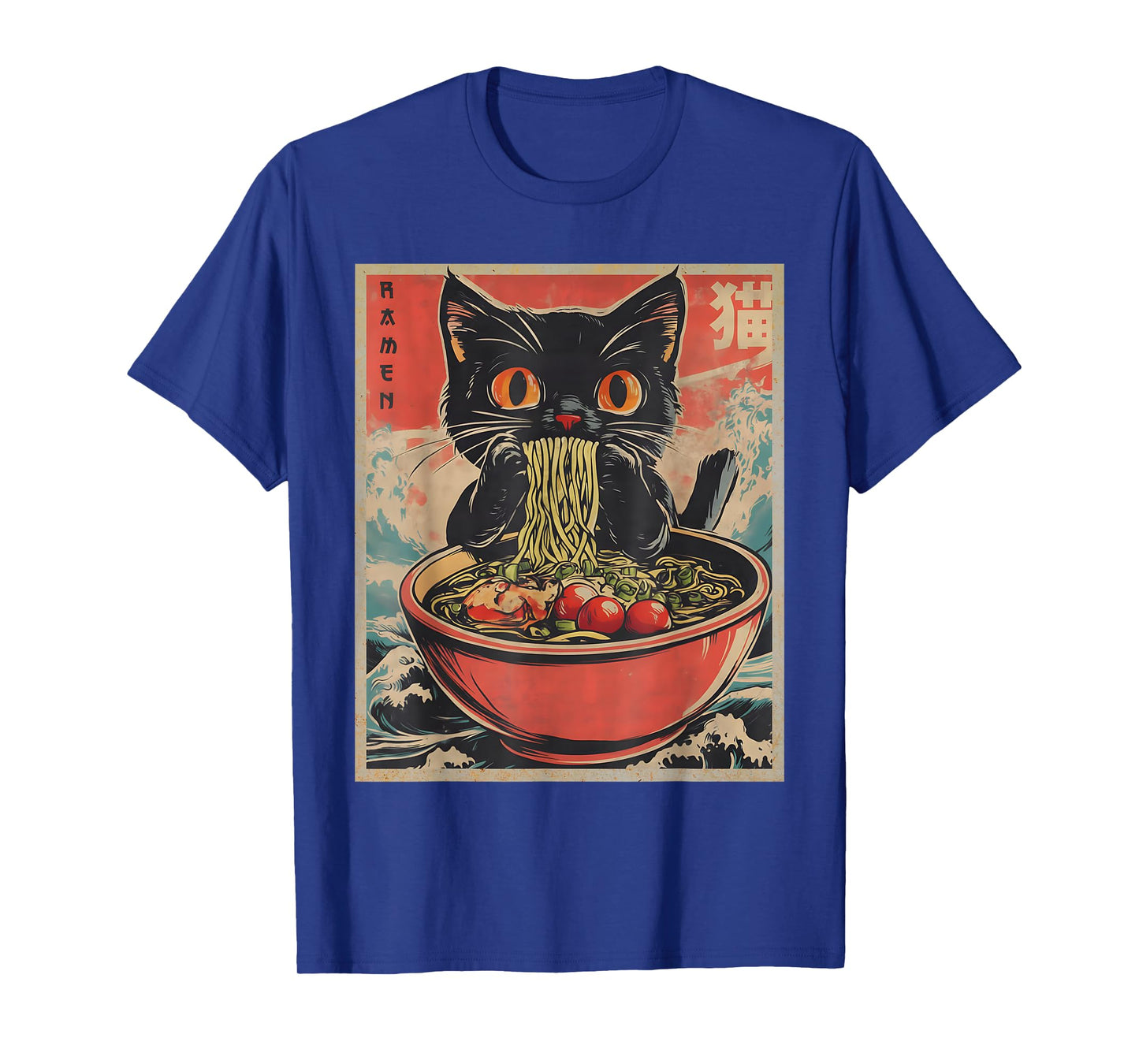 Anime Cat Ramen Japanese Funny Kawaii Cat Anime Kids Men T-Shirt