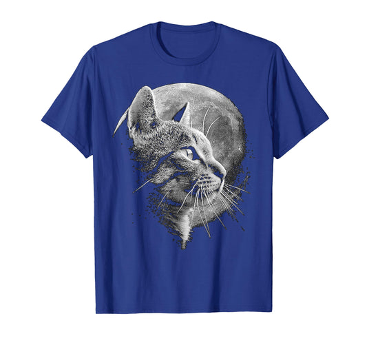 Cute Cat With Moon - Funny Cat T-Shirt