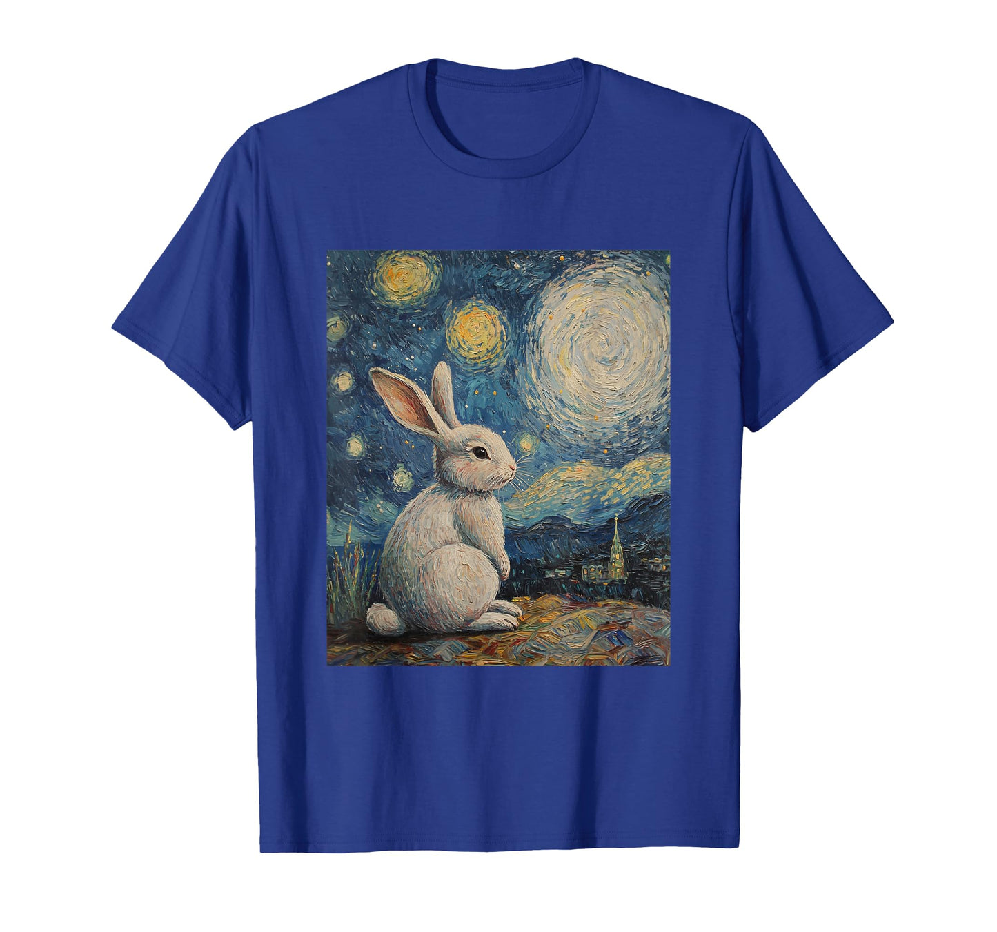 Cute Bunny Rabbit - Van Gogh Style - Starry Night T-Shirt