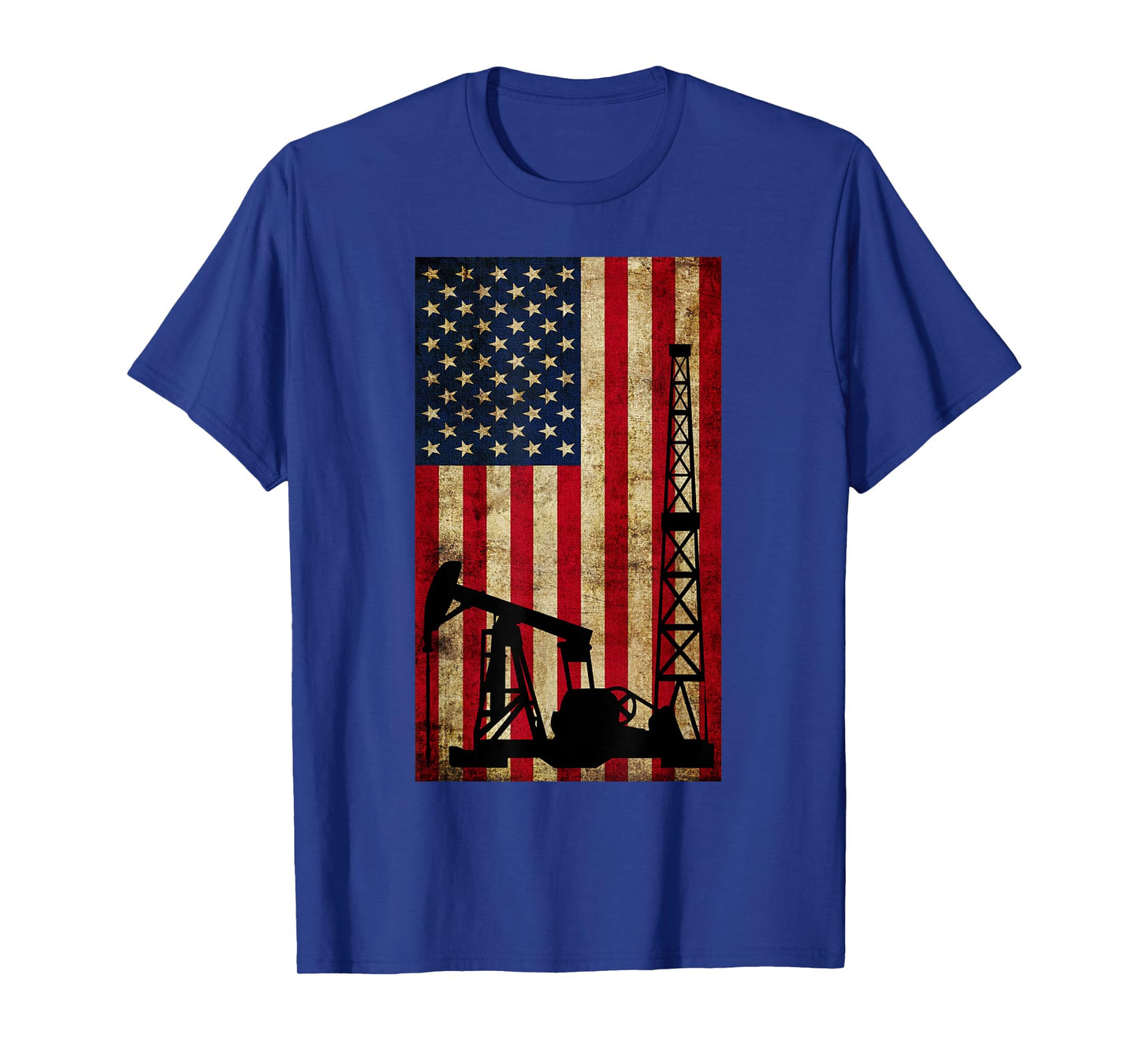 Vintage Landman USA Flag Oil Rig Pump Gas Workers Red Gifts T-Shirt