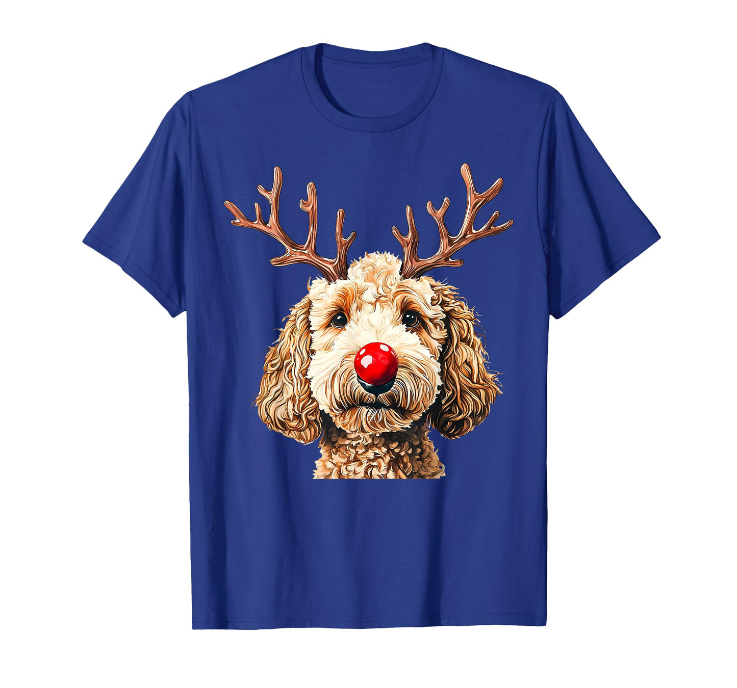 Cute Reindeer Santa Goldendoodle Christmas Xmas Holiday T-Shirt