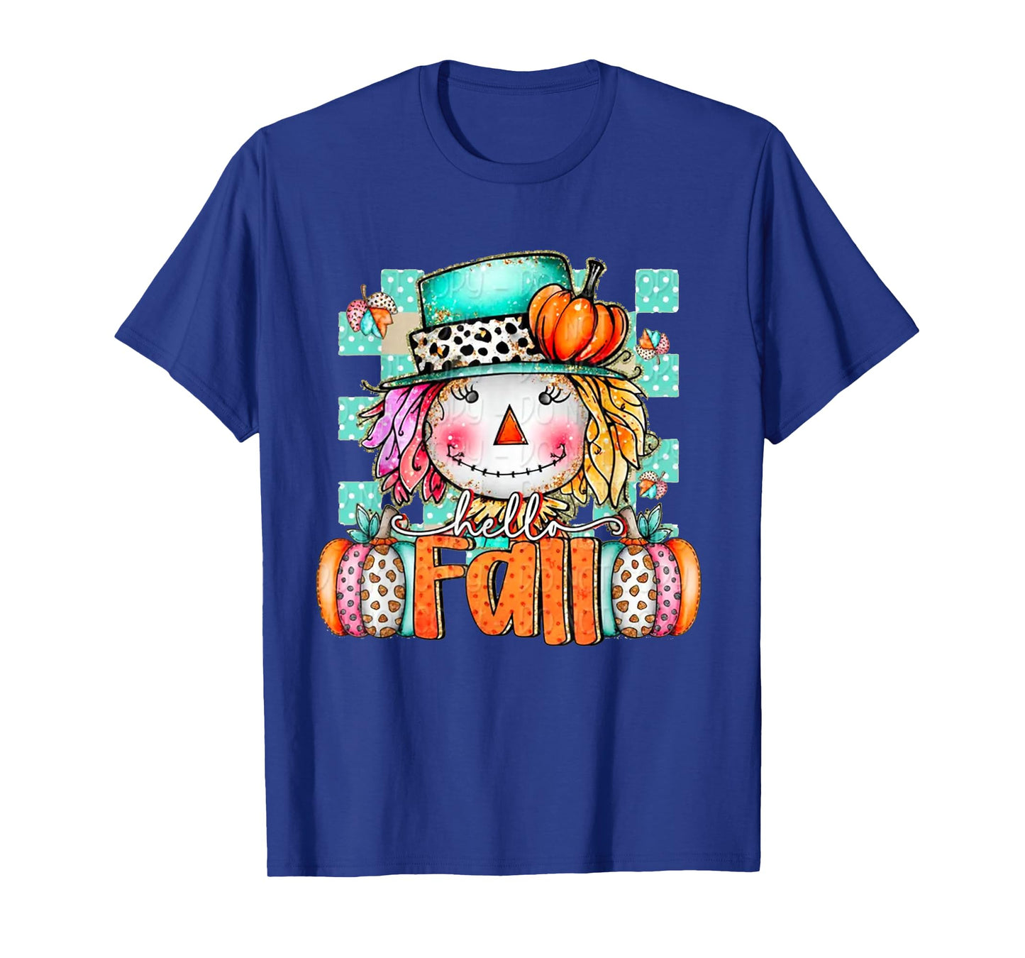 Cute Scarecrow Pumpkin Thanksgiving Halloween Hello Fall T-Shirt