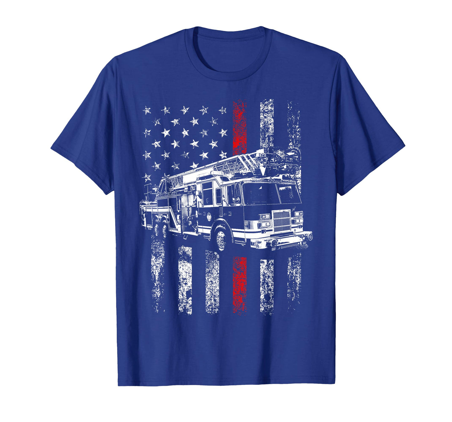 Fireman American Flag Thin Red Line Firefighter T-Shirt