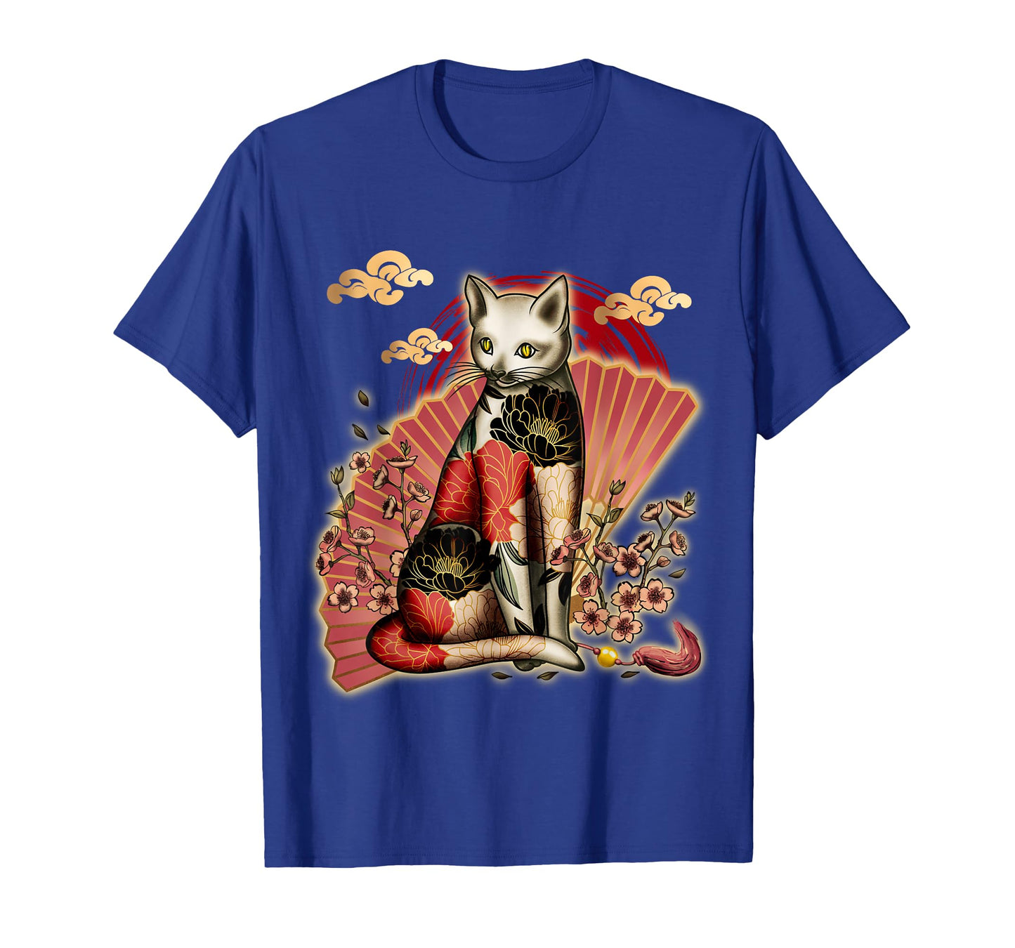Irezumi Cat: Japanese Tattoo with Cherry Blossoms T-Shirt