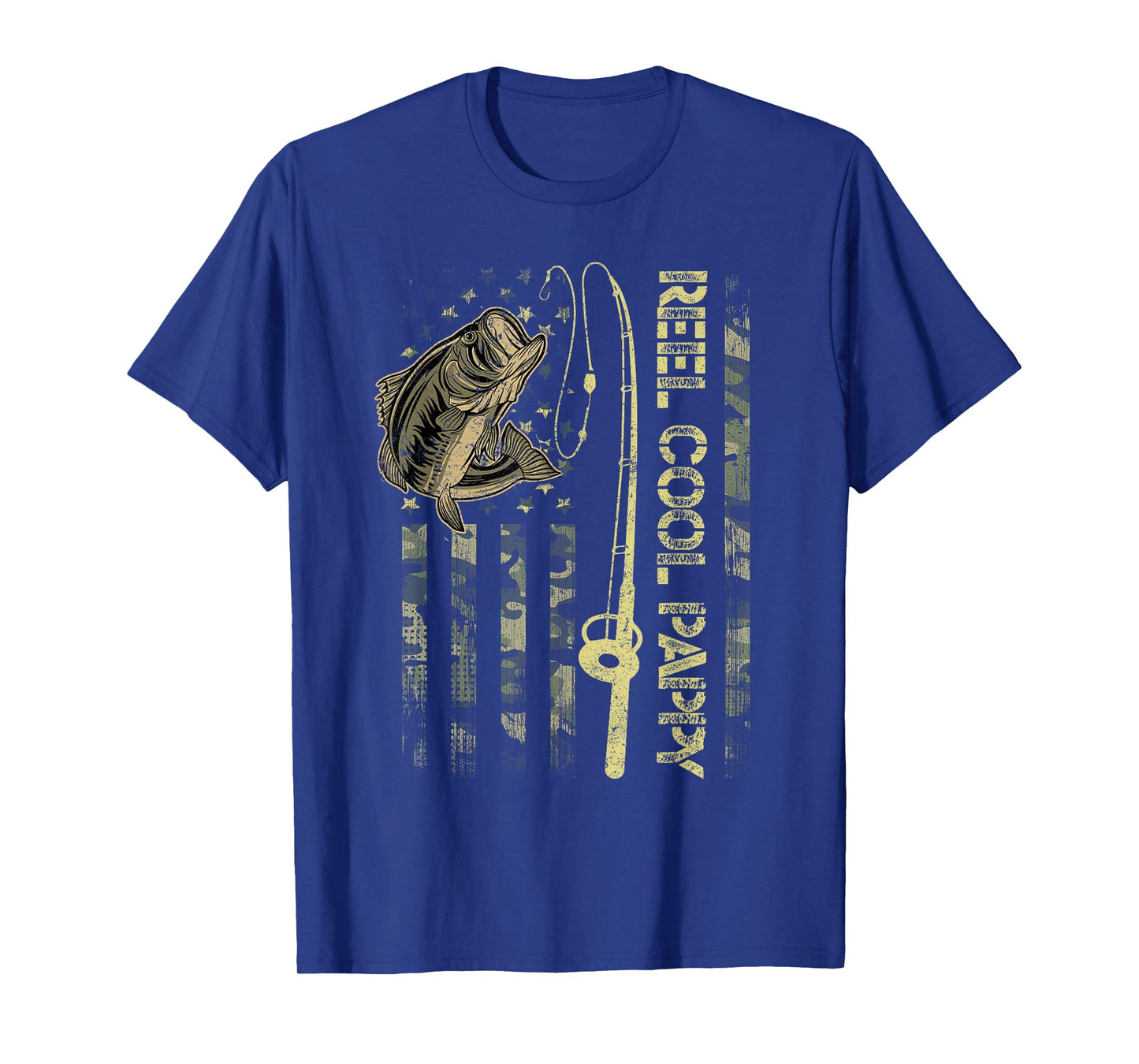Reel Cool Pappy Camouflage American Flag Funny Gift T-Shirt