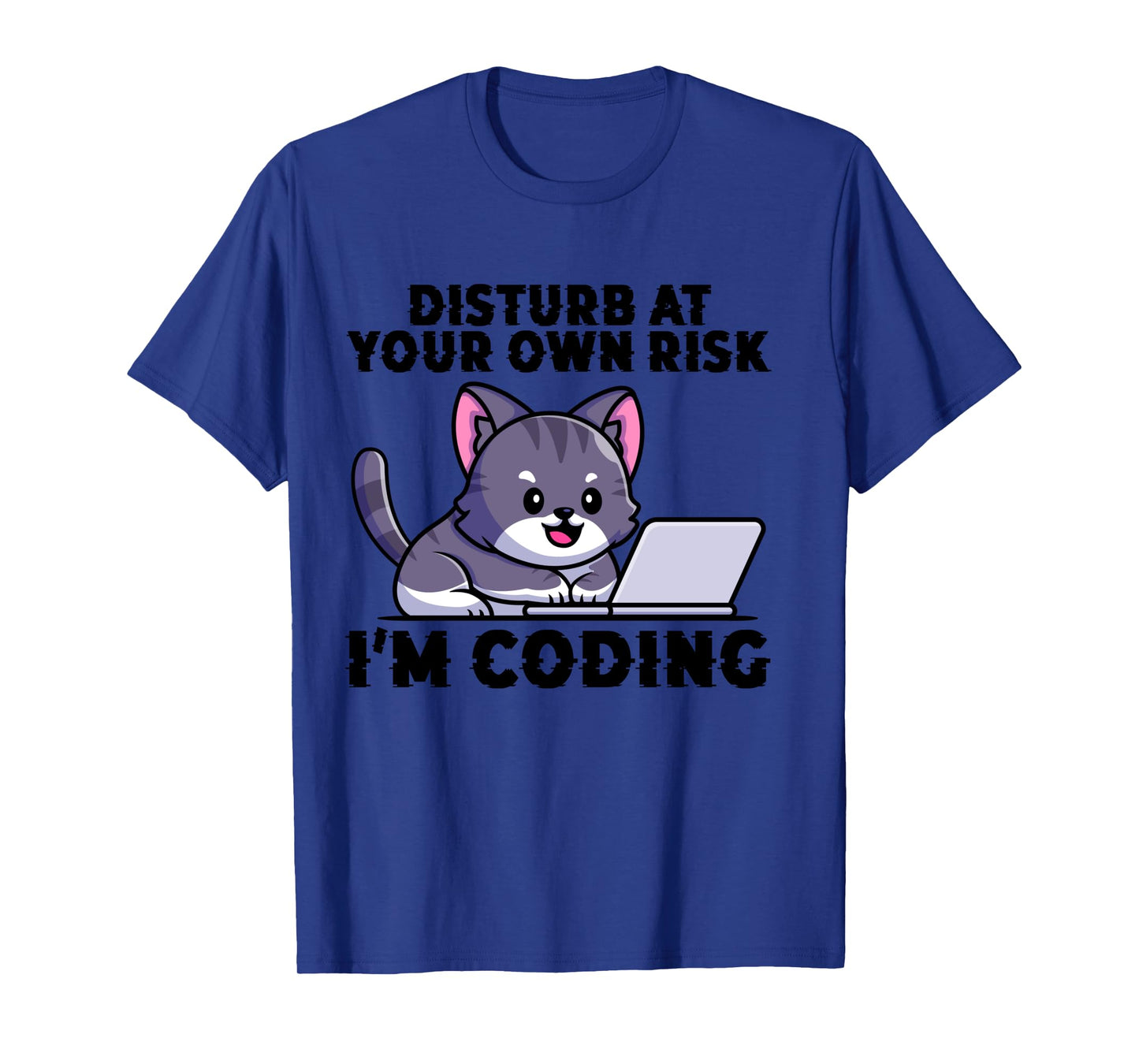 Kitty Meow Coder Disturb At Your Own Risk I'm Coding Long Sleeve T-Shirt