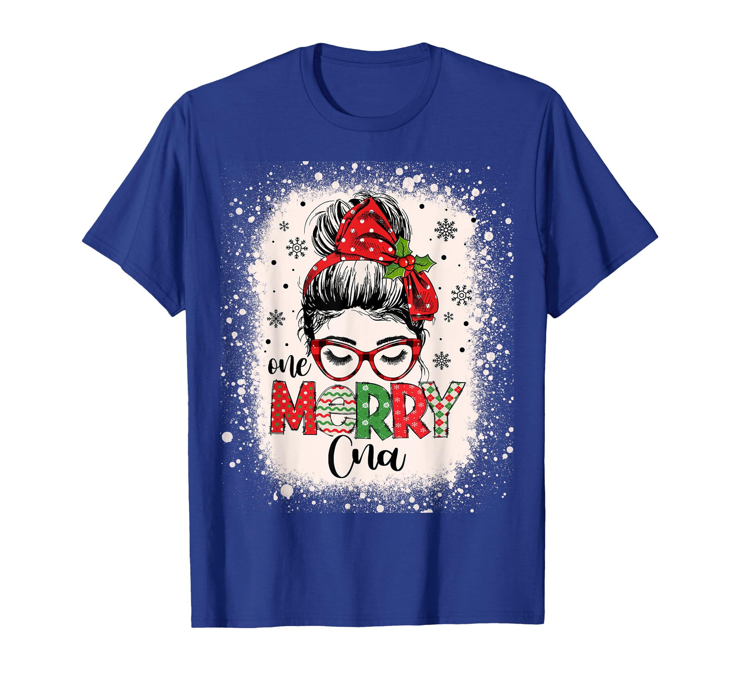 Cna Nurse Messy Bun Nurse's Aid Christmas T-Shirt