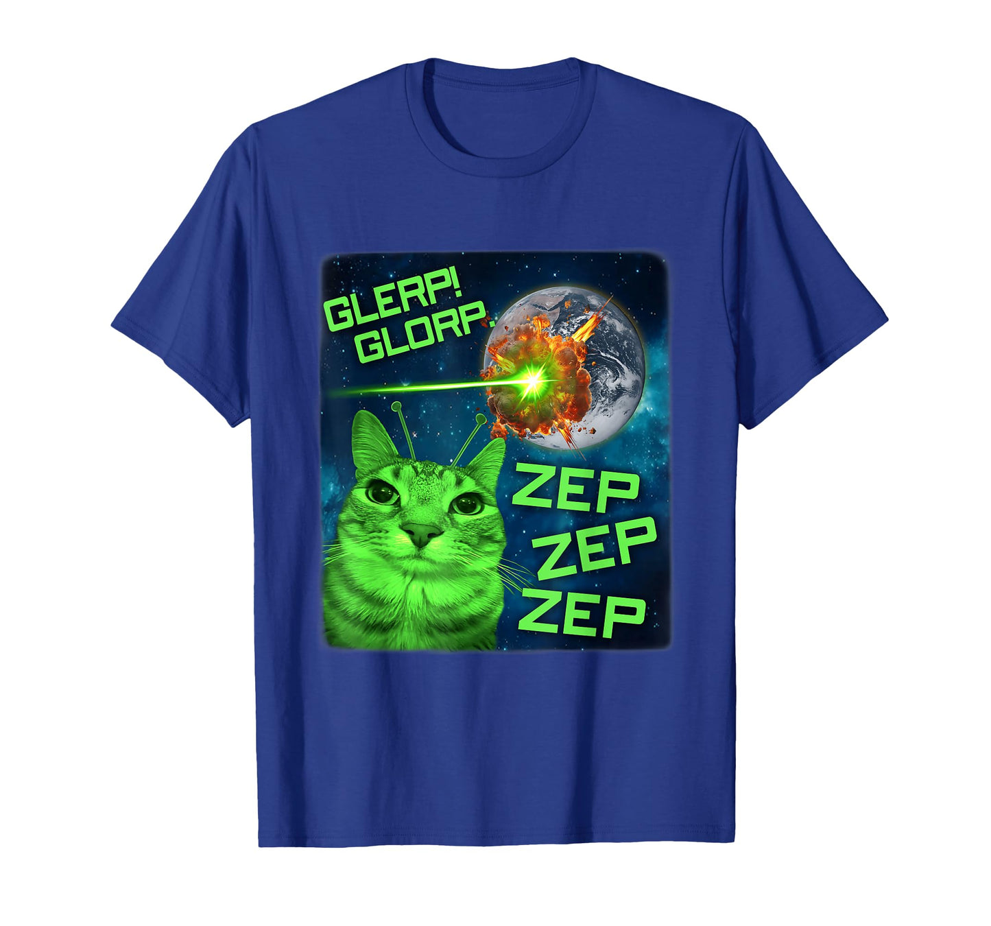 Glerp Glorp Alien Cat Meme Hilarious Stupid Brainrot Genz T-Shirt
