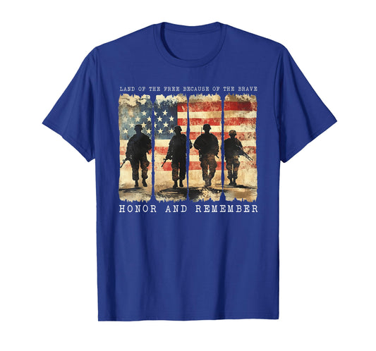 Memorial Day Remember Honor Vintage Patriotic American Flag T-Shirt