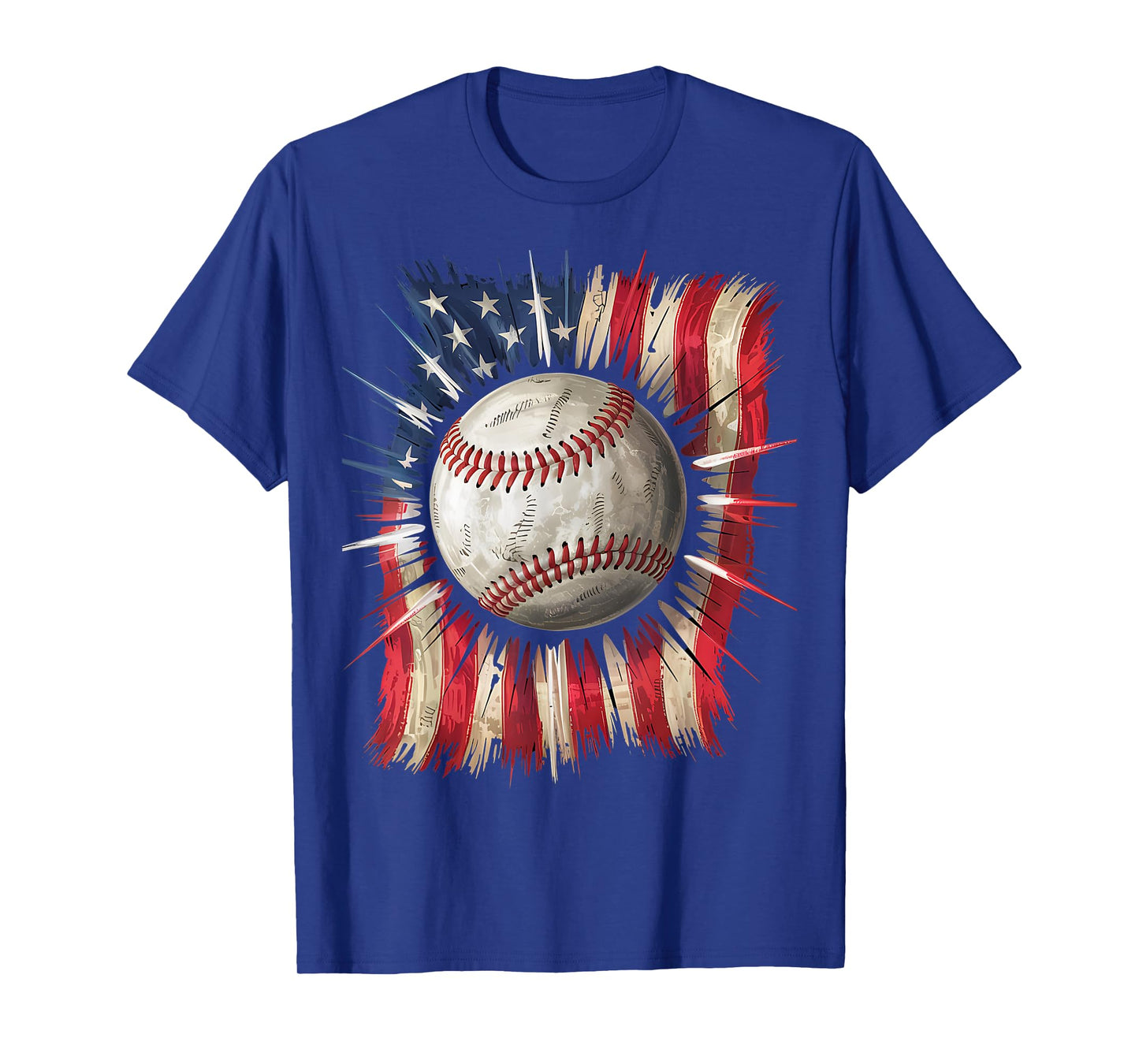 Patriotic Baseball Dripping Flag 4th of July Baseball Fans T-Shirt