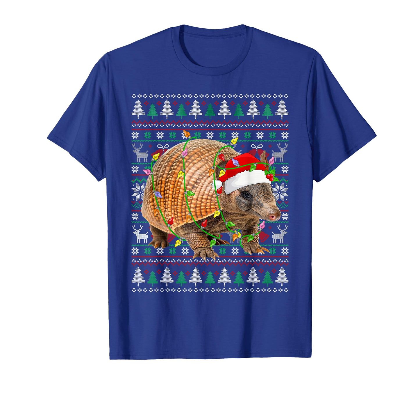 Armadillo Christmas Sweater Santa Hat Ugly Xmas Pajama T-Shirt