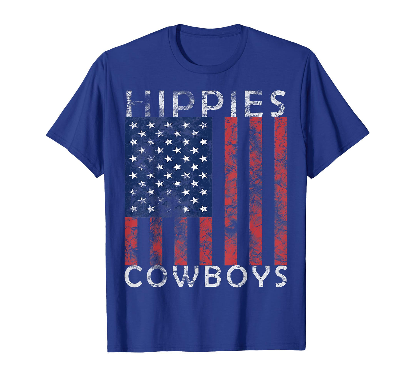 Raisin Hell With The Hippies And Cowboys - American Flag T-Shirt