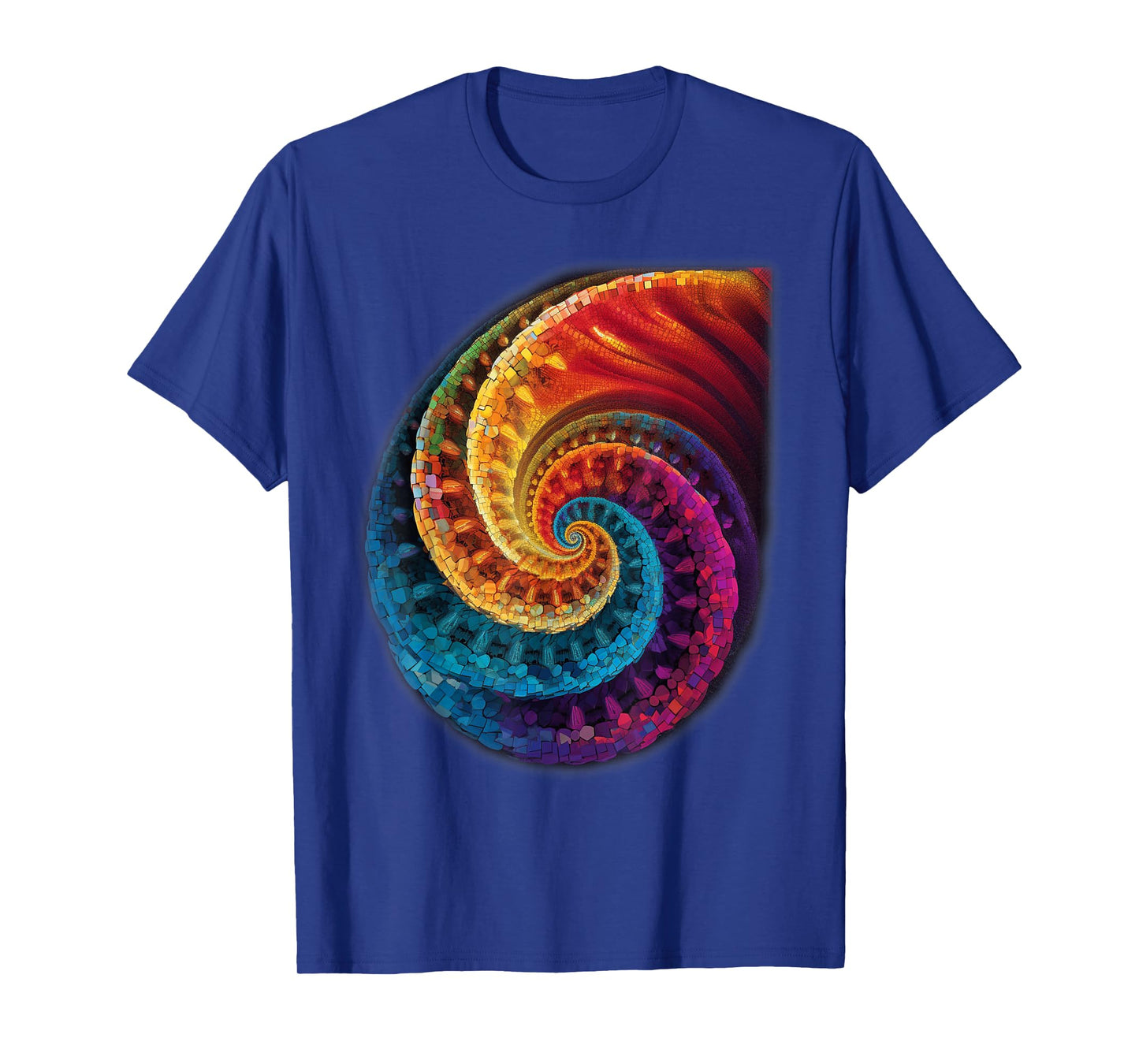 Colorful Fibonacci Spiral Psychedelic Colors Abstract Math T-Shirt