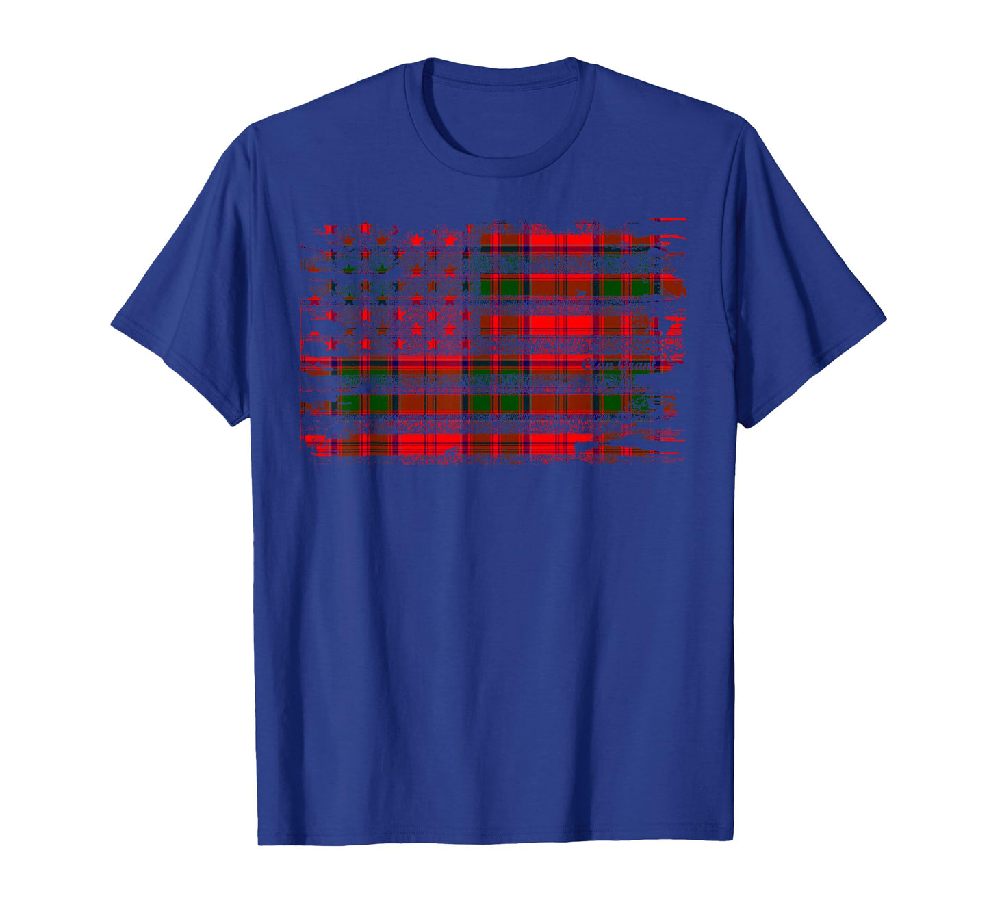 Clan Grant American Flag Scottish Tartan Shirt T-Shirt