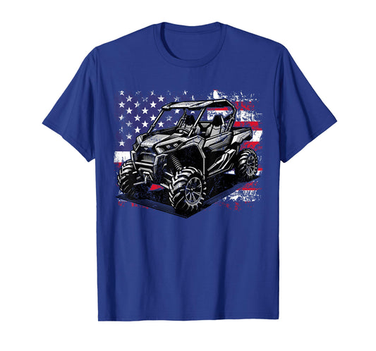 American Flag UTV Side by Side 4th of July SXS Off Road T-Shirt