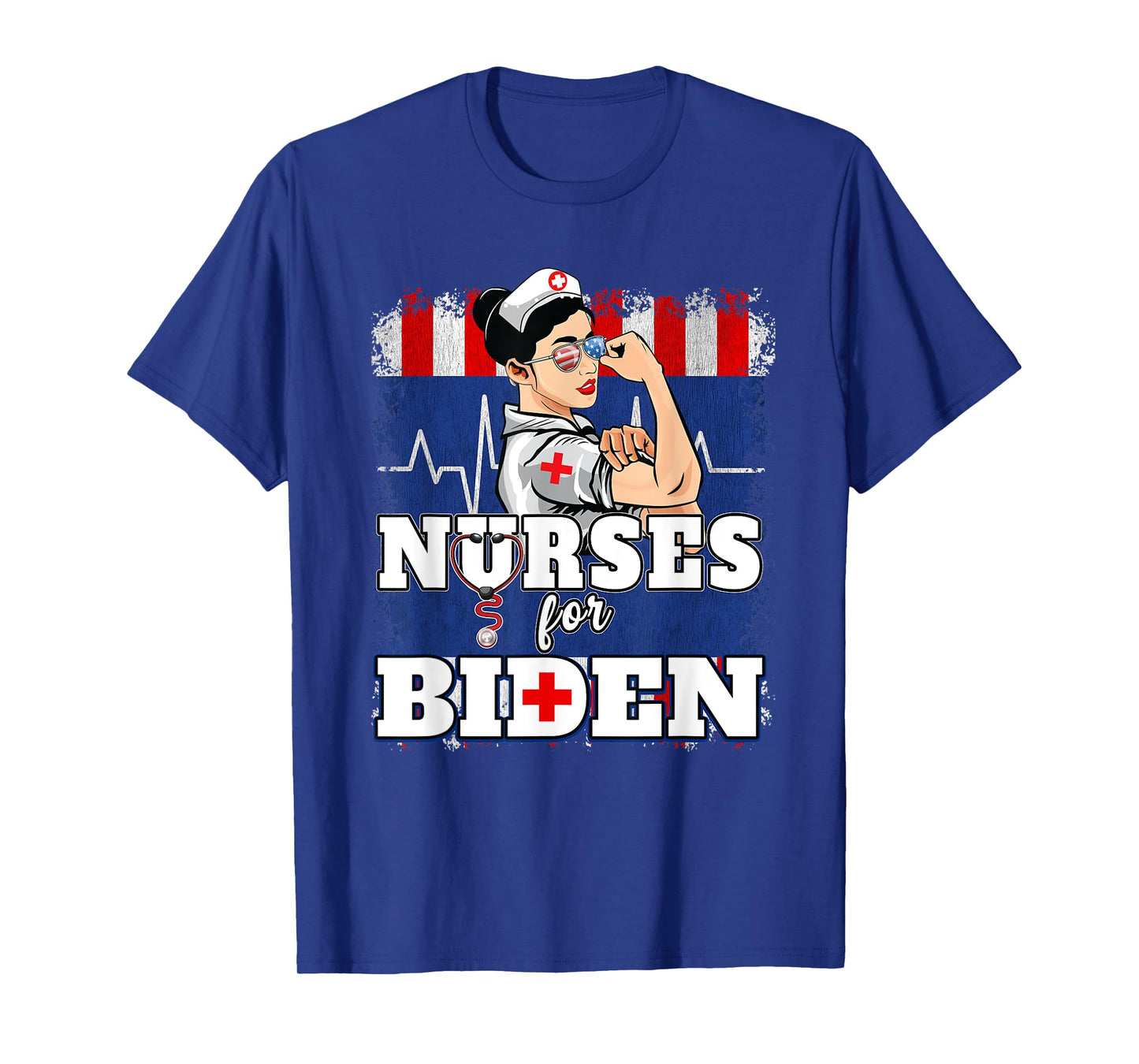 Nurses For Biden US Flag Vote Democrat Healthcare Nurses T-Shirt