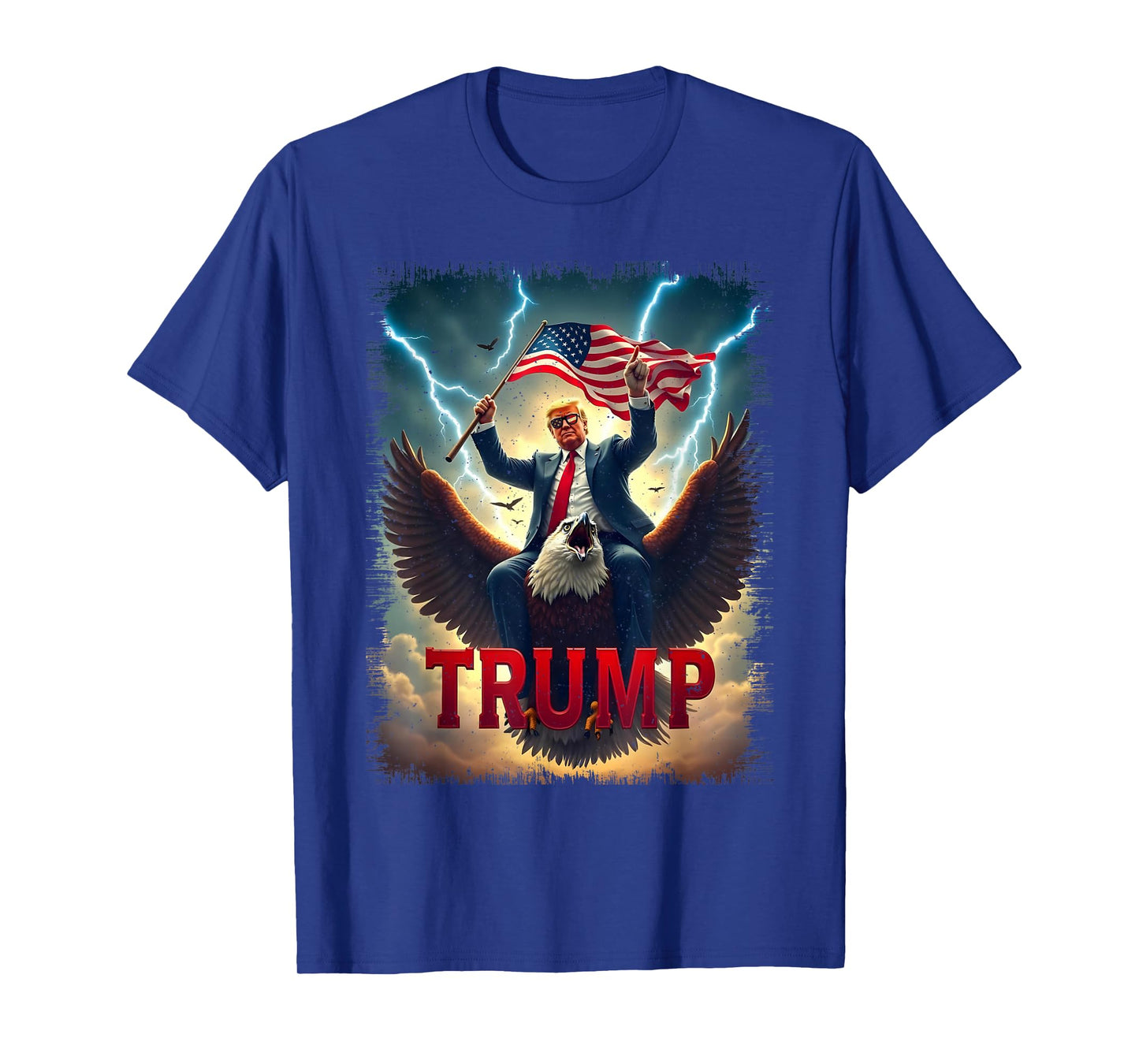 Vintage President Trump Riding an Eagle. Patriotic Political T-Shirt