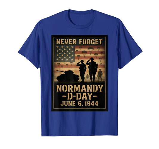 D-Day 81st Anniversary Normandy 1944 Military Tribute Men T-Shirt