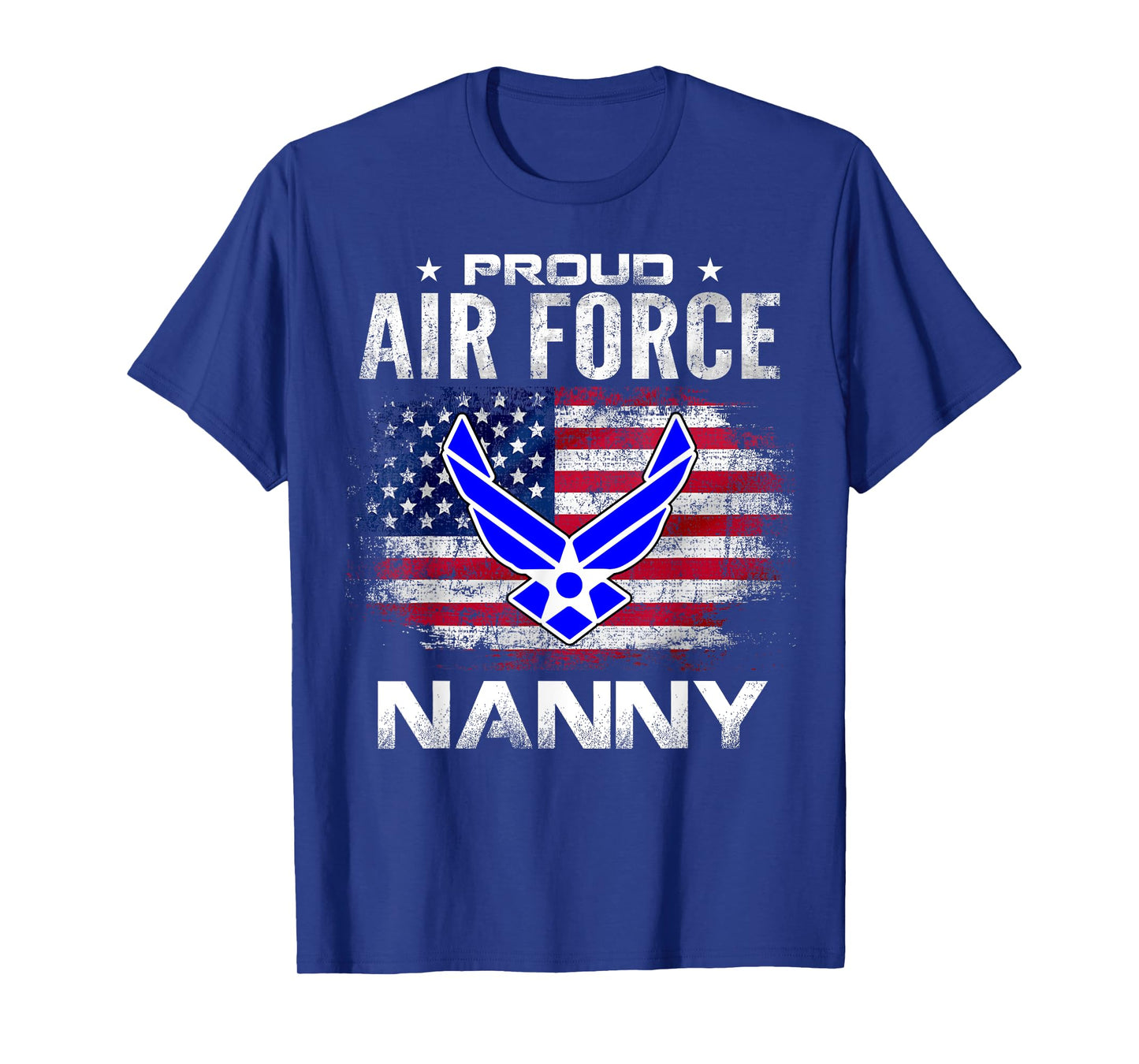 Proud Air Force Nanny With American Flag Gift Veteran T-Shirt