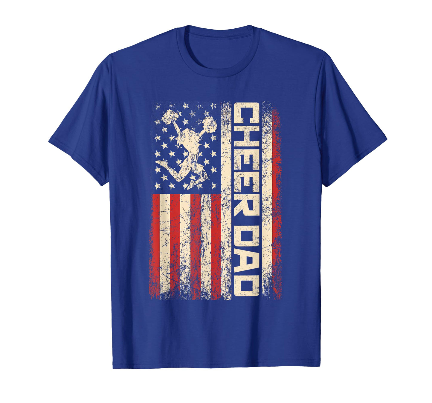 Cheerleader Dad Funny Cheer Dad American US Flag Father Team T-Shirt