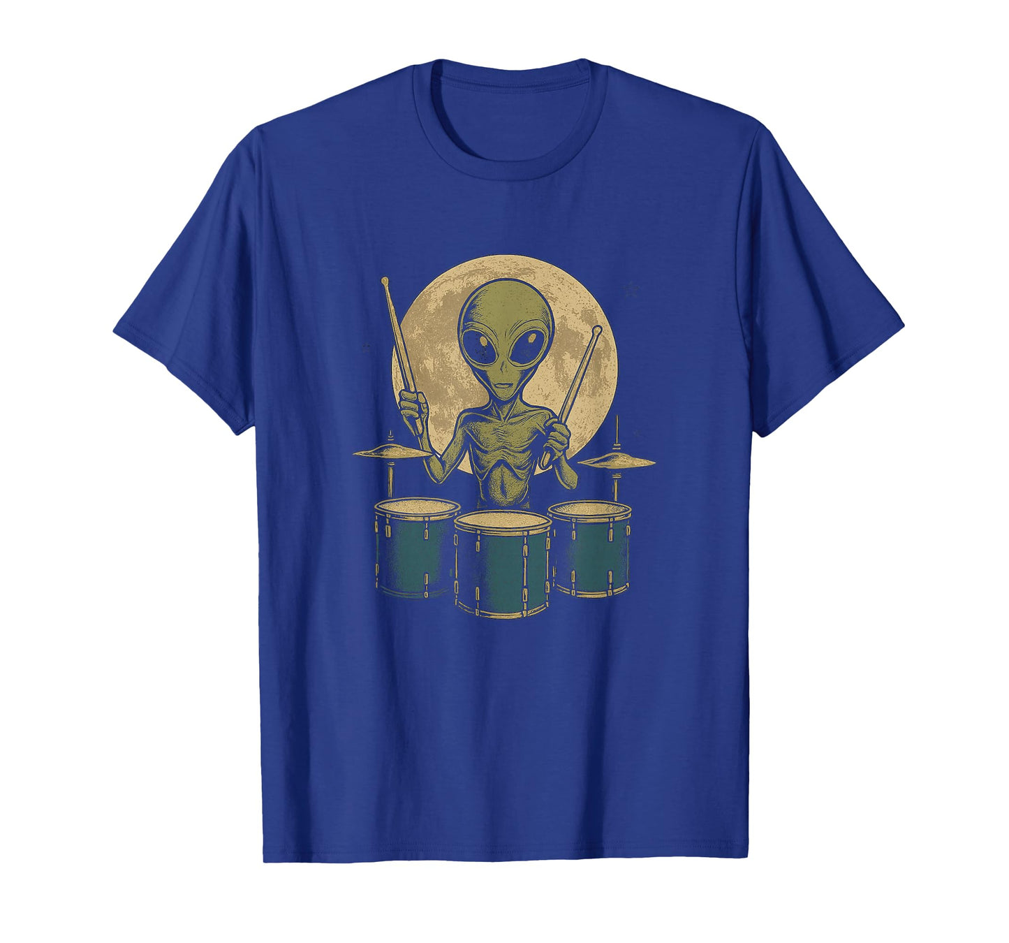 Funner Drummer Tee Alien Playing Drums Rock Music Fan T-Shirt