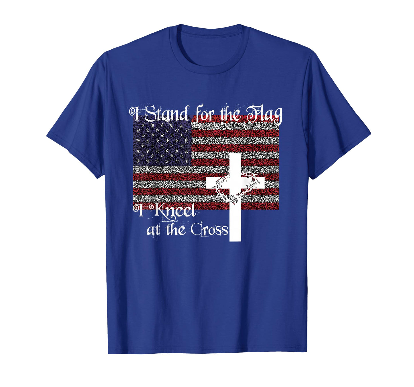 Stand for the Flag, I Kneel at the Cross Patriotic Christian T-Shirt