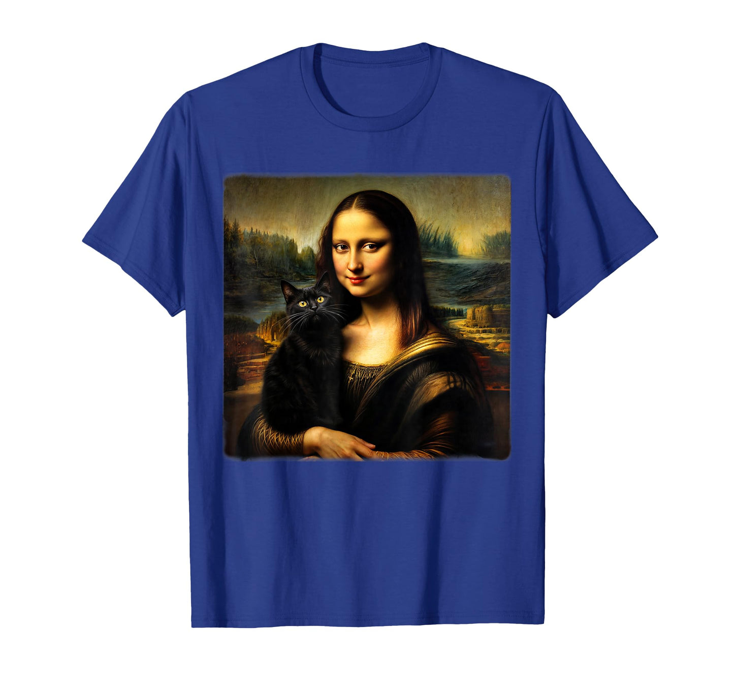 Mona Lisa Holding Black cat Black cat Mom Black cat Dad Cute T-Shirt