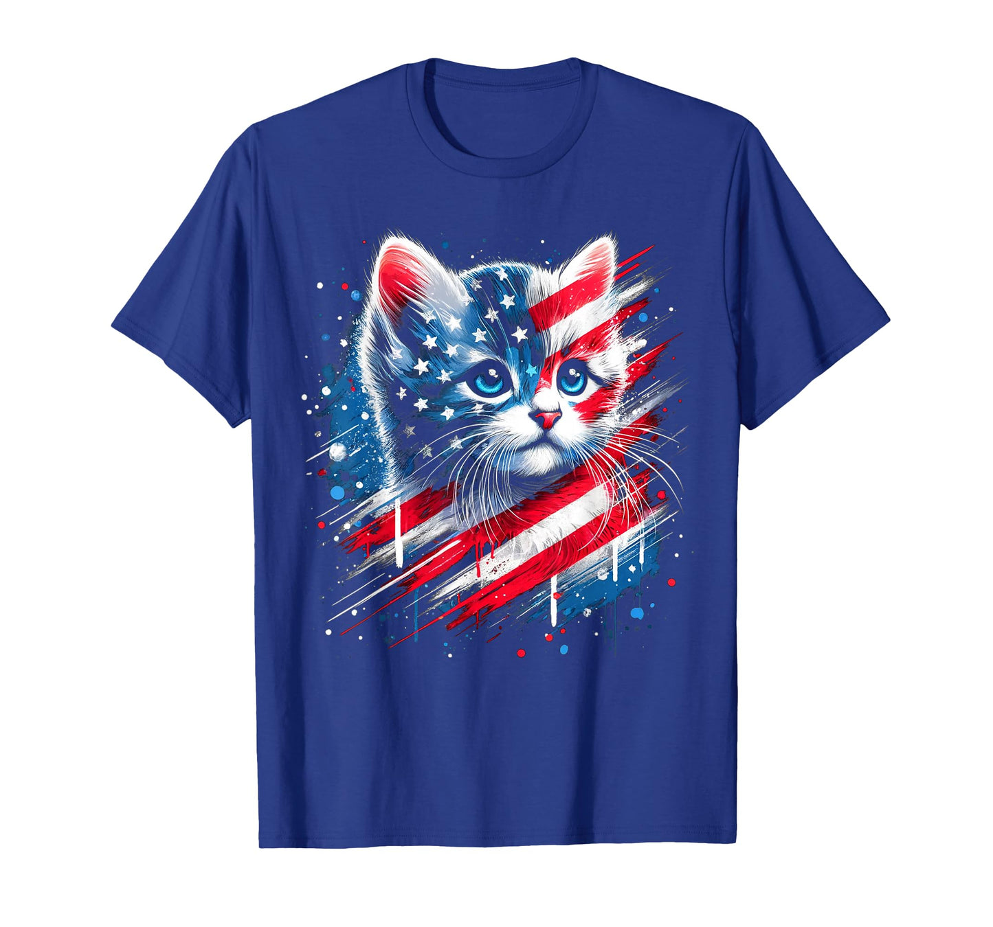 Patriotic kitten or American flag inspired cat T-Shirt