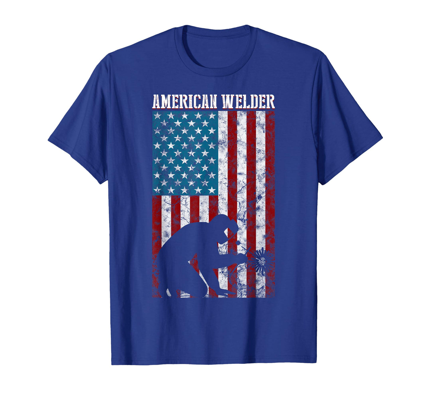 Welding Vintage Distressed American Flag Patriotic Welder T-Shirt