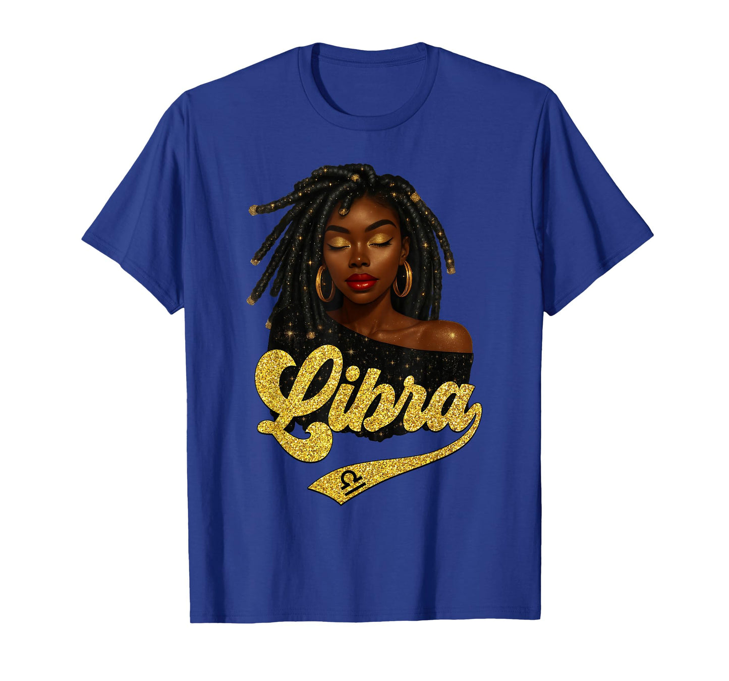 Libra Girl Birthday Black Queen Loc'd Woman Zodiac T-Shirt