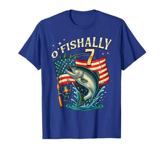 O'fishally 7 Years Old Fishing 7th Birthday Boys Kids T-Shirt