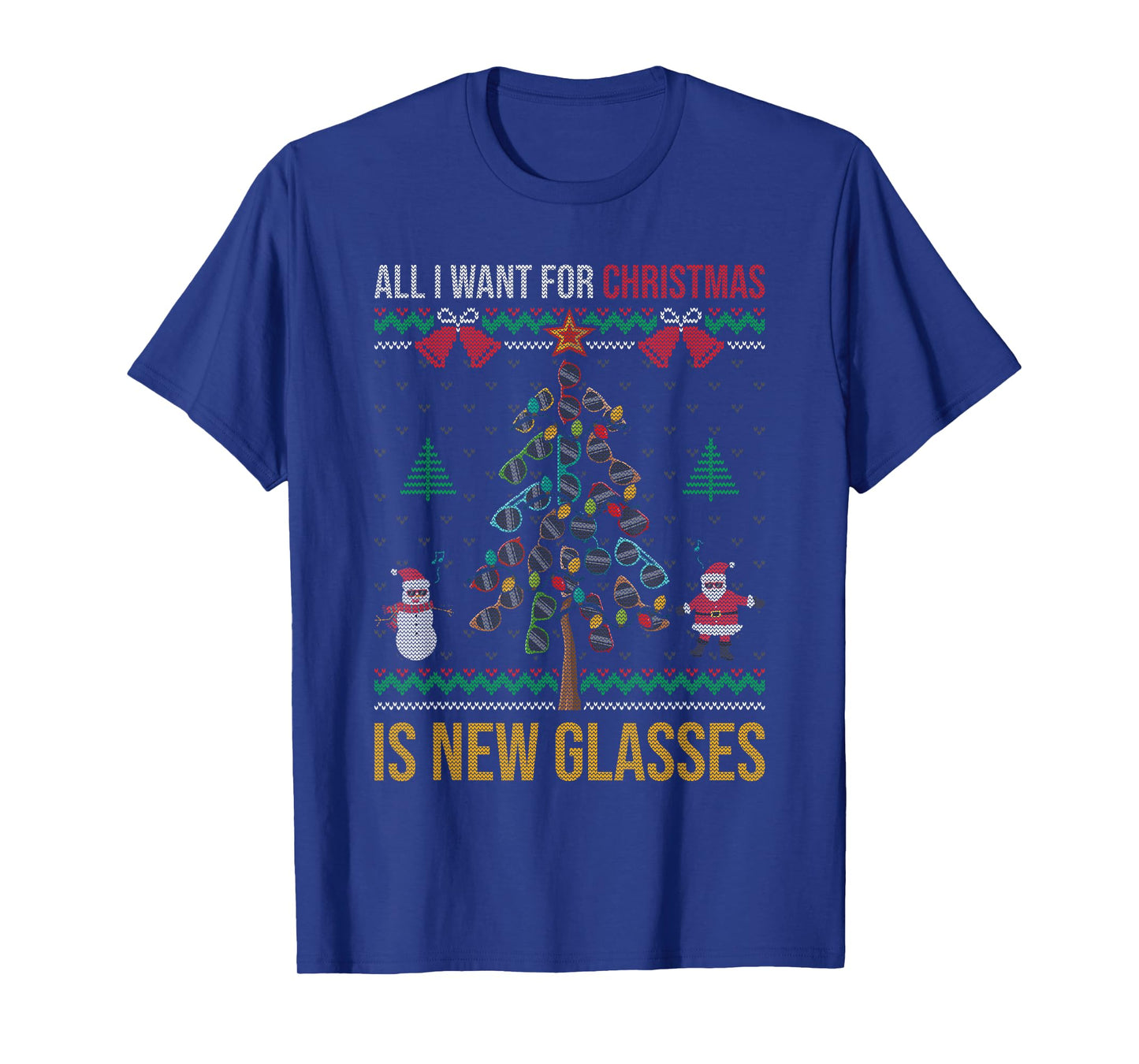 All I Want For Christmas Is New Glasses Optometrist Optician T-Shirt