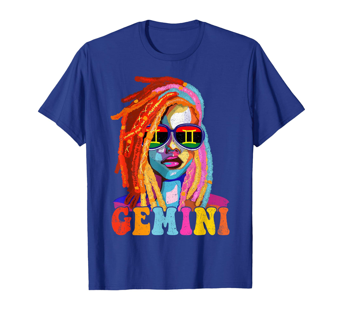 Gemini Queen African American Loc'd Women Zodiac Sign T-Shirt