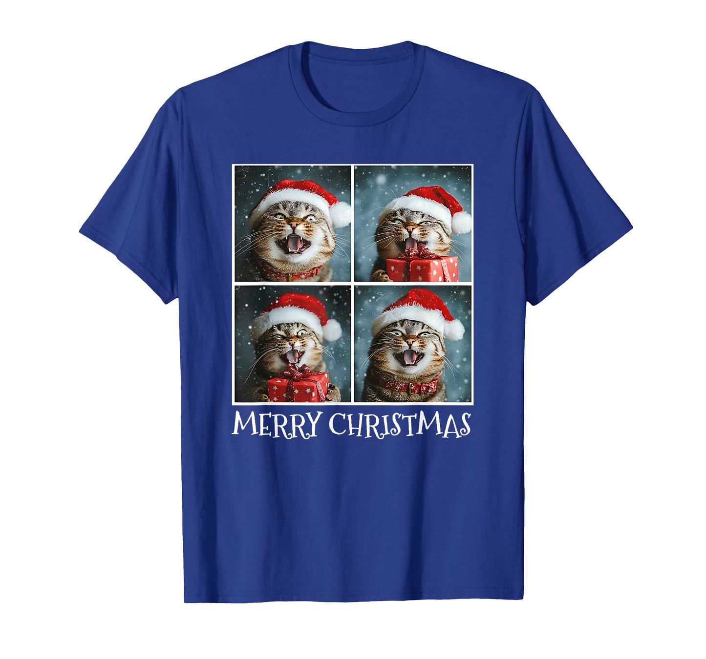 Cat Santa Hat Christmas Cat Selfie T-Shirt
