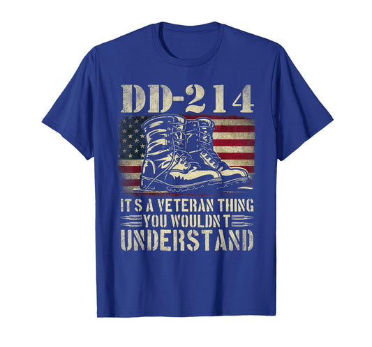 DD-214 Alumni Veterans Patriotic US American Flag T-Shirt