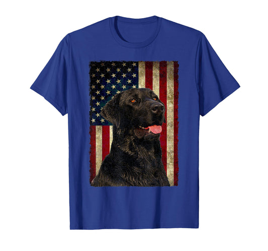 Black Labrador T Shirt Gift USA Flag Lab Owner Duck Hunter T-Shirt