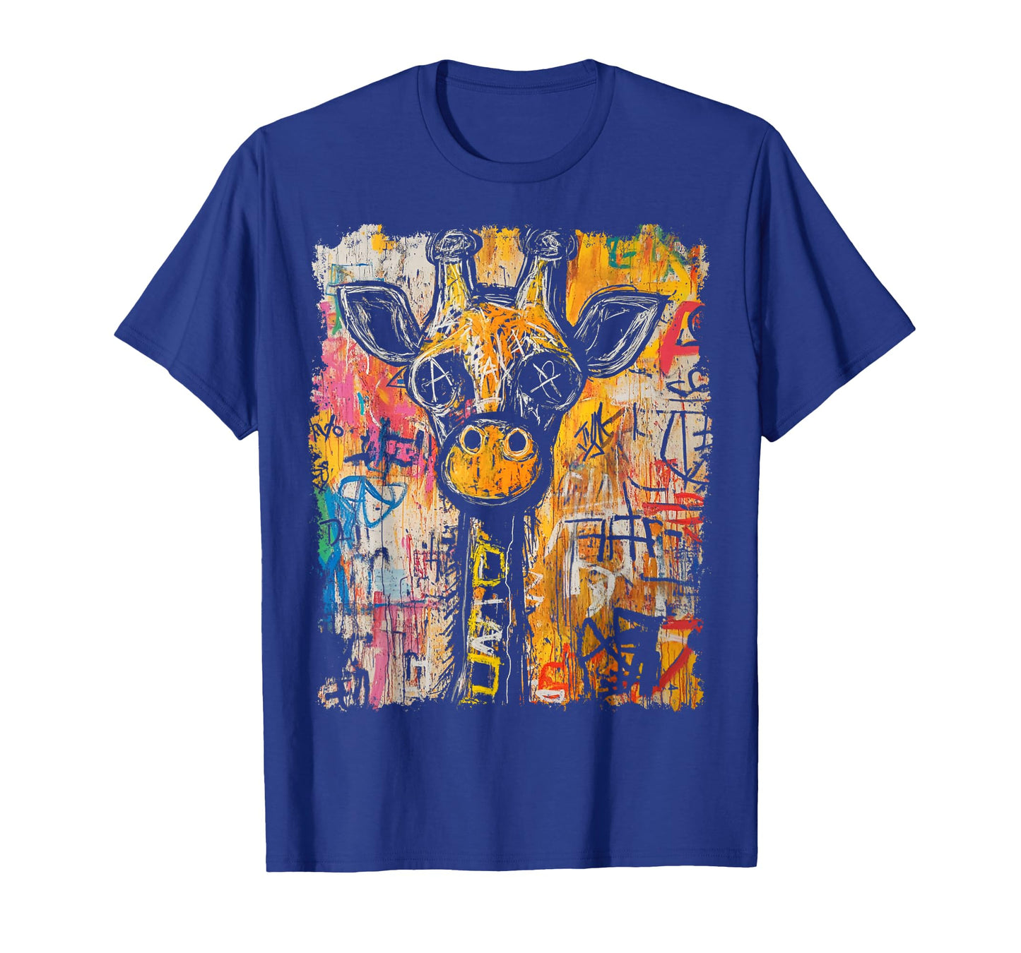 Animal Pop Art Design With A Giraffe On It Men's Graffiti T-Shirt