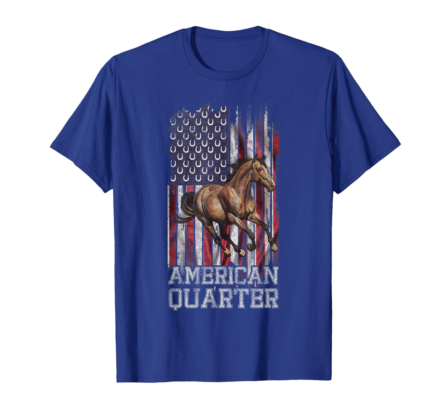 USA Flag American Quarter Horse Lover, Horseback Riding T-Shirt