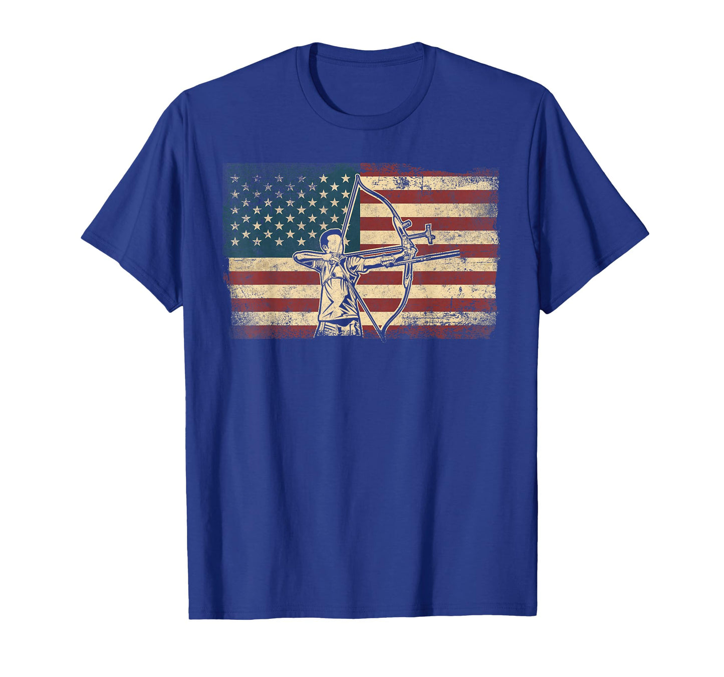 Archery Bow Archer Usa American Flag Vintage Compound Bow T-Shirt