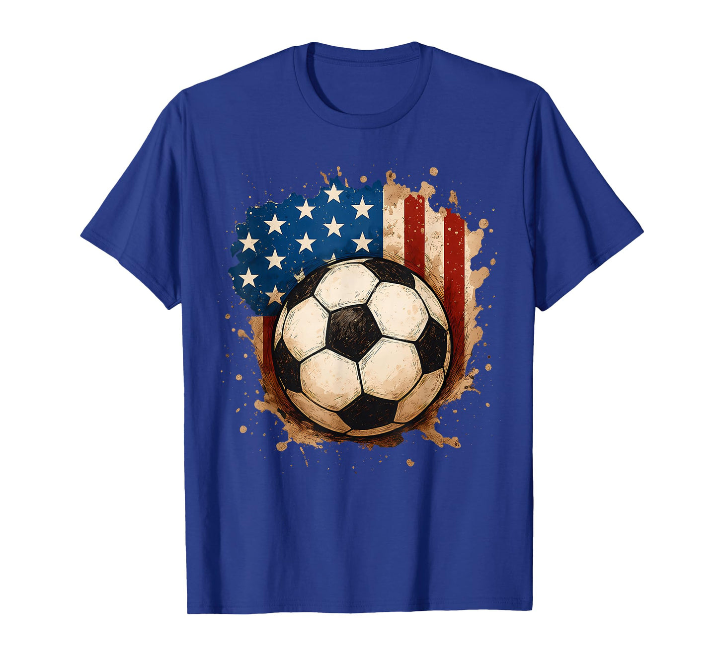 4th of July Patriotic Soccer USA American Flag Boys Mens T-Shirt