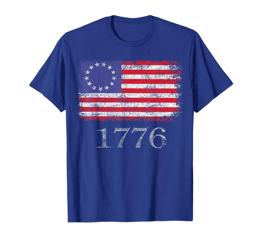 4th of July T Shirt American Flag Betsy Ross 1776 Men Women T-Shirt