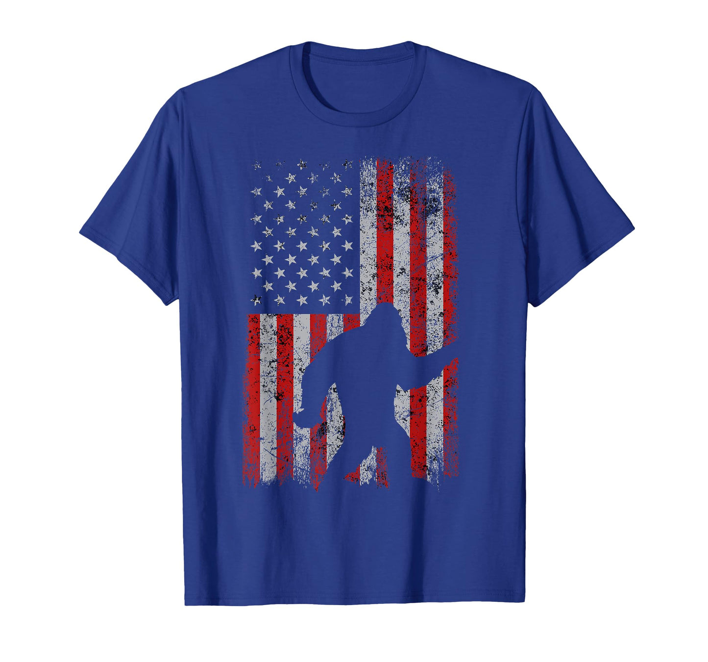 Patriotic American Flag Sasquatch Lover Gift Bigfoot Vintage T-Shirt