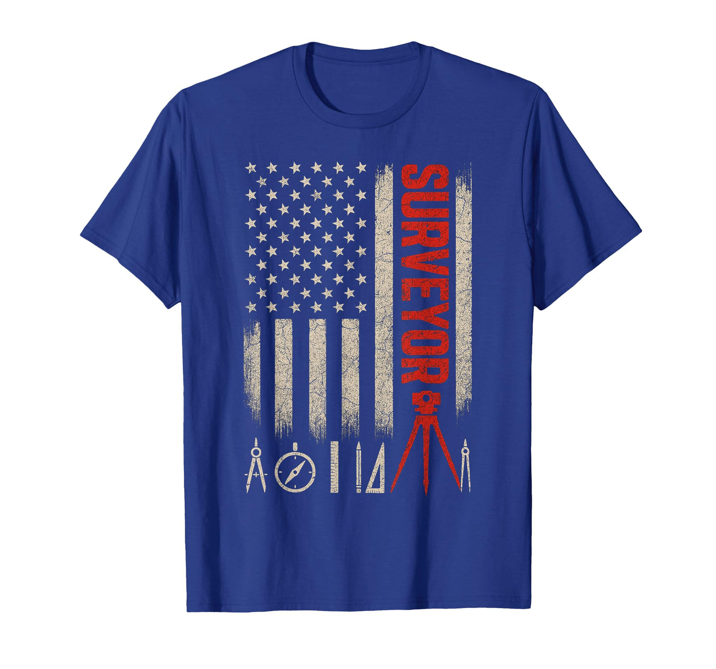 4th of July Surveyor Patriotic USA Flag Surveying T-Shirt