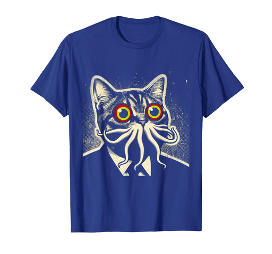 Cthulhu Cat Encounter Cosmic Mythos Feline T-Shirt