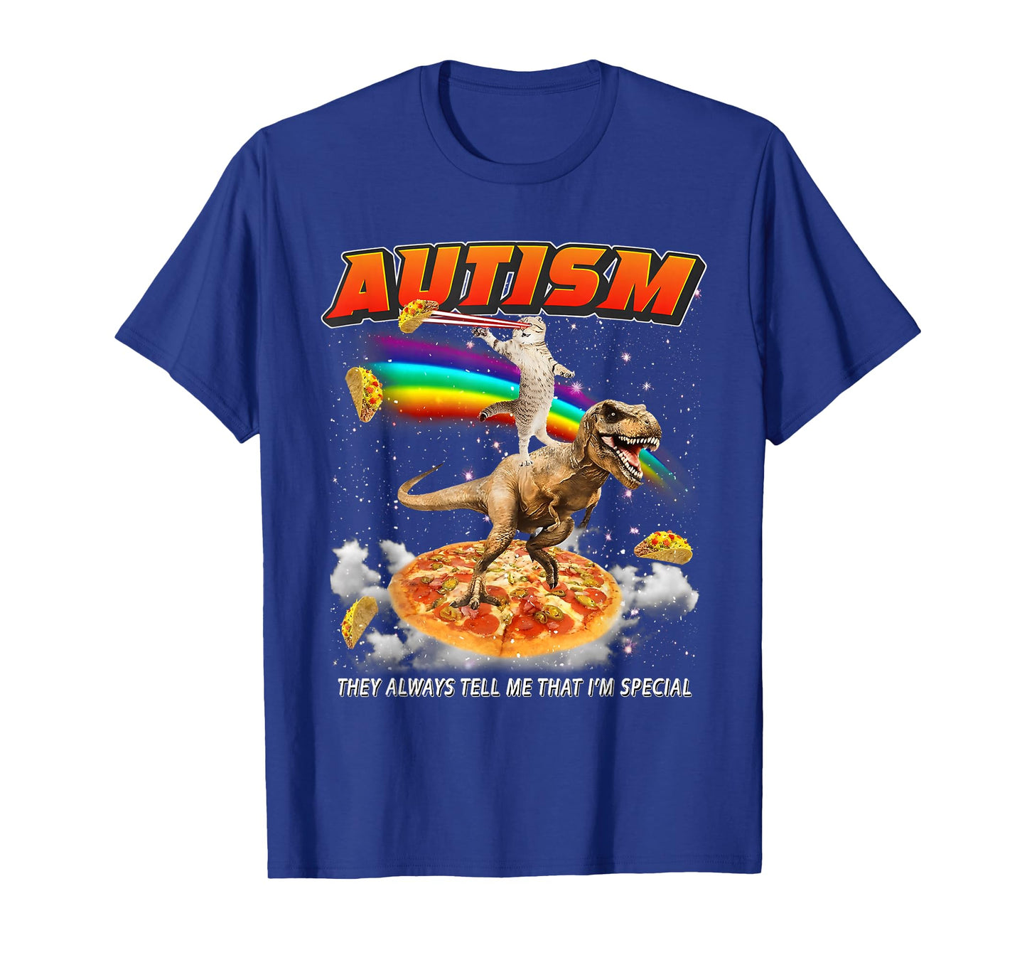 Autism Awareness T-rex Cat Meme Neurodiversity Pride T-Shirt